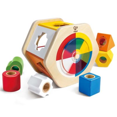 Hape Wooden Wonder Shape Sorter - Rainbow Sorting Play Toy