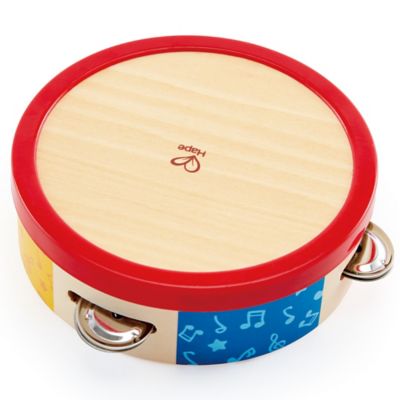 Hape Tap-Along Tambourine - Wooden Hand Drum & Shaker Toy