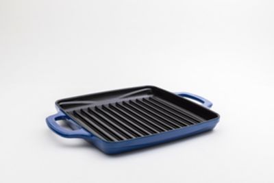 Lodge Cast Iron USA Enamel 11 in. Grill Pan, Smooth Sailing (Blue)