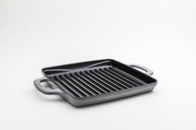 Lodge Cast Iron USA Enamel 11 in. Grill Pan, Moonstruck (Gray)