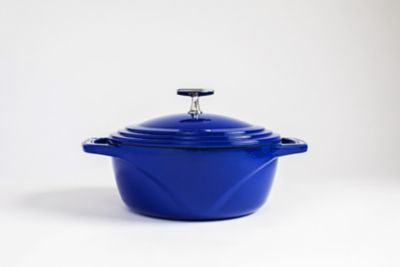 Lodge Cast Iron USA Enamel Dutch Oven, 4 qt. Smooth Sailing (Blue)