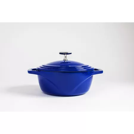 Lodge Cast Iron USA Enamel Dutch Oven 4 Quart Smooth navigation (blue) Dutch Ovens