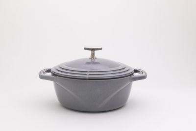 Lodge Cast Iron USA Enamel Dutch Oven, 4 qt. Moonstruck (Gray)