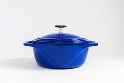 Lodge Cast Iron USA Enamel Dutch Oven, 6 qt. Smooth Sailing (Blue)