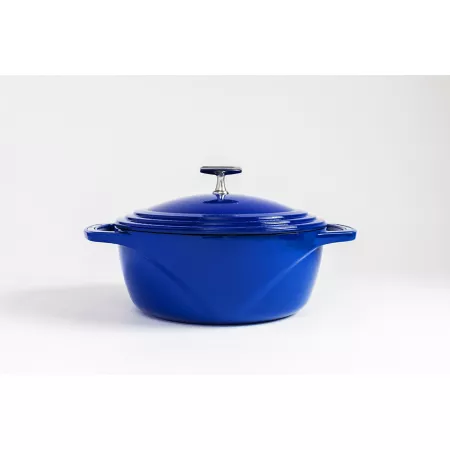 Lodge Cast Iron USA Enamel Dutch Oven 6 Quart Smooth navigation (blue) Dutch Ovens