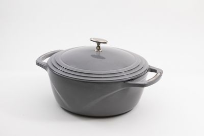 Lodge Cast Iron USA Enamel Dutch Oven, 7 qt. Moonstruck (Gray)