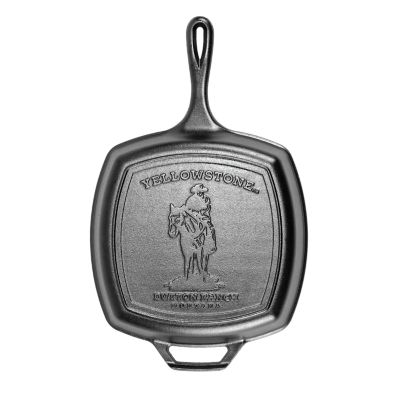 Lodge Cast Iron Lodge Yellowstone 10.5 in. Square Seasoned Cast Iron Cowboy Grill Pan