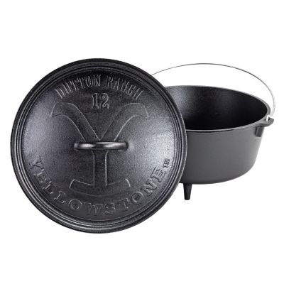 Lodge Cast Iron Lodge Yellowstone 12 in./8 qt. Seasoned Cast Iron Deep Camp Dutch Oven