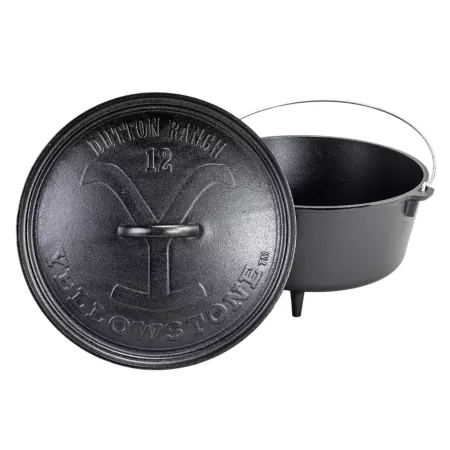 Lodge Cast Iron Lodge Yellowstone 12 in./8 qt Deep Camp Seasoned Cast Iron Dutch Oven Dutch Ovens