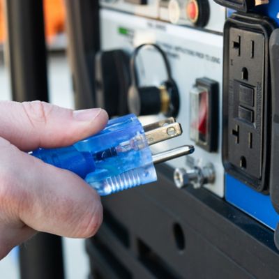 Image showing  50 ft. 10 ga. Heavy-Duty SJEOOW Blue Single Tap Lighted Extension Power Cord