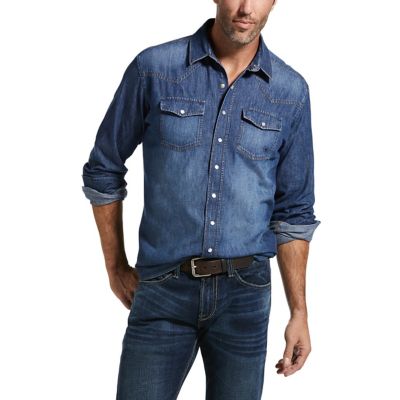 Ariat Men's Retro Denim Long Sleeve Western Shirt