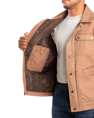 Image showing  Men's Vintage Washed Duck Quilt-Lined Chore Coat