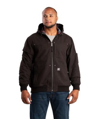 Berne Men's Flannel-Lined Duck Hooded Jacket