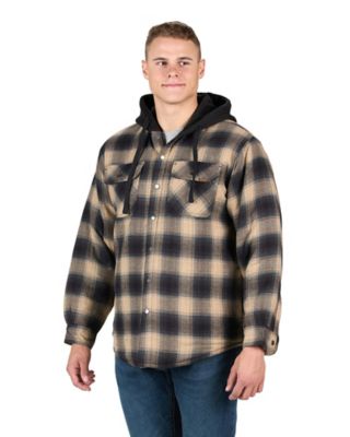 Berne Men's Heartland Flannel Hooded Shirt Jacket