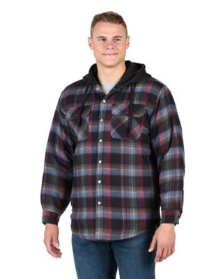 Berne Men's Heartland Flannel Hooded Shirt Jacket
