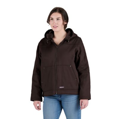 Berne Women's Sherpa-Lined Twill Hooded Jacket