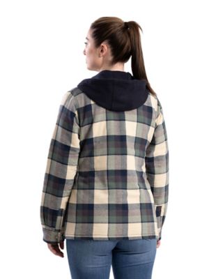 Image showing  Women's Quilt-Lined Flannel Hooded Shirt Jacket
