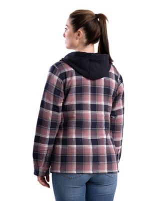 Image showing  Women's Quilt-Lined Flannel Hooded Shirt Jacket
