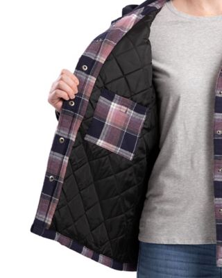 Image showing  Women's Quilt-Lined Flannel Hooded Shirt Jacket
