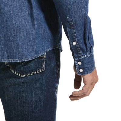 Image showing  Men's Retro Denim Long Sleeve Western Shirt