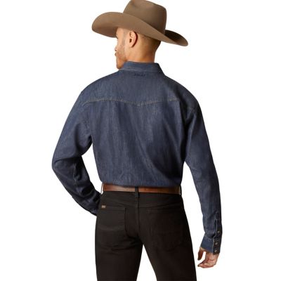 Image showing 1 th Ariat Men's Classic Denim Western Long-Sleeve Button-Down Shirt