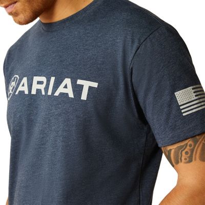 Image showing  Men's Ariat Shield Flag Graphic Crew Neck Short-Sleeve T-Shirt