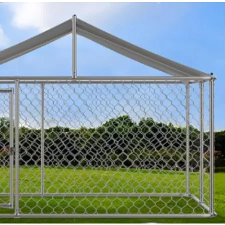 Veikous Dog House Pet Dogs Enclosure Animal Hutch with Metal Roof Dog Kennels