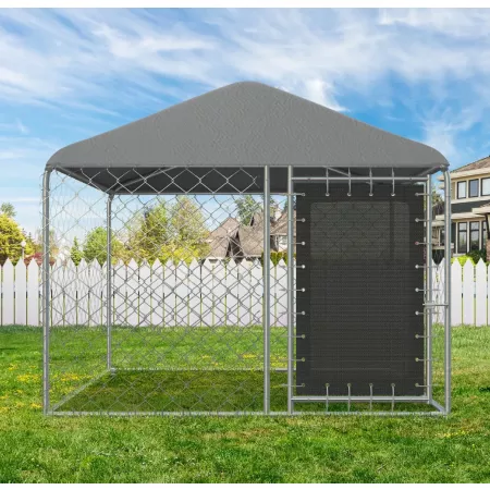 Veikous Large Dog Kennel with Metal Roof Dog Kennels