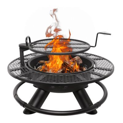 Red Mountain Valley Fire Pit with Grill, Forest