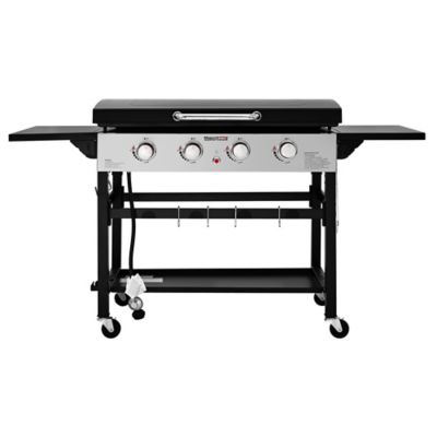 Royal Gourmet 4-Burner Propane Gas Griddle with Hood, Griddle with Collapsible Side Shelves