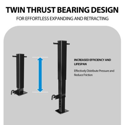 Image showing  12,000 lb. Weld-On Square Jack Sidewind Side Pin with Handle