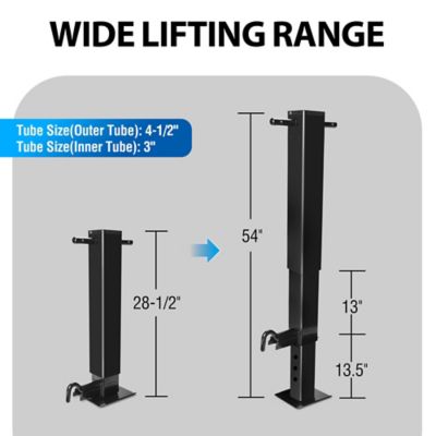 Image showing  12,000 lb. Weld-On Square Jack Sidewind Side Pin with Handle