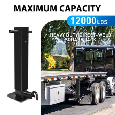Image showing  12000 lb. Weld-On Square Jack Sidewind Front Pin with Handle