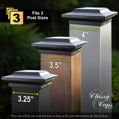 Image showing  4 x 4 Black Aluminum Post Cap