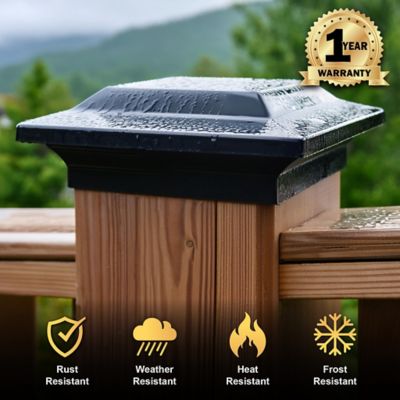 Image showing  4 x 4 Black Aluminum Post Cap