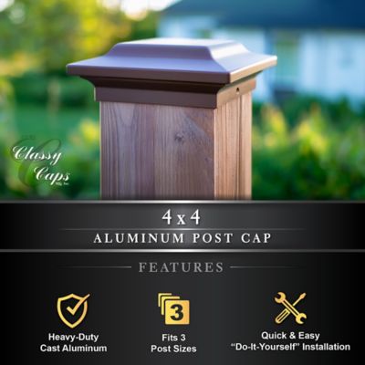 Image showing 5 th Classy Caps 4 x 4 Bronze Aluminum Post Cap
