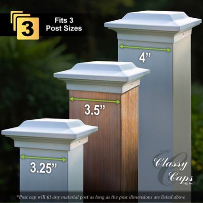 Image showing  4 x 4 White Aluminum Post Cap