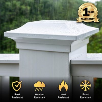 Image showing  4 x 4 White Aluminum Post Cap