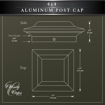 Image showing 6 th Classy Caps 4 x 4 White Aluminum Post Cap
