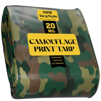Core Tarps Extreme Heavy Duty 20 Mil 30X40 Inch Green Camoflauge Design Print Poly Tarp Cover, Waterproof, UV Resistant