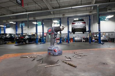 Image showing  1/2 in. 20-Volt Cordless Compact Drill Driver 2 Battery Kit, 450 in-lb Torque, Keyless Chuck, Pistol Grip