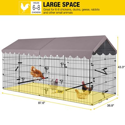 Image showing  Heavy Duty Metal Chicken Run Waterproof Roof Cover, Inner Space 22 sq. ft.