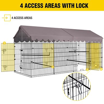 Image showing  Heavy Duty Metal Chicken Run Waterproof Roof Cover, Inner Space 22 sq. ft.