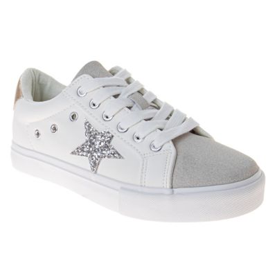 Josmo Big Kids-Adult Fashion Glitter Star Casual Sneakers