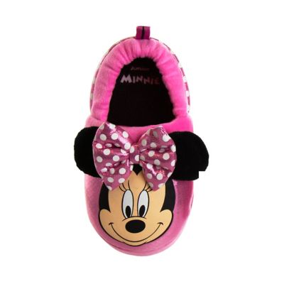 Image showing  Toddler-Little Kids Minnie Mouse Slippers with Ribbon Ornament
