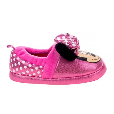 Image showing  Toddler-Little Kids Minnie Mouse Slippers with Ribbon Ornament