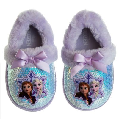 Disney Toddler-Little Kids Anna & Elsa Shiny Texture Slippers