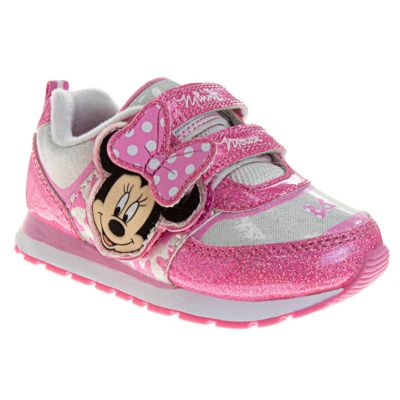 Disney Toddler-Little Kids Minnie Mouse Double Hook & Loop Face Design Sneakers