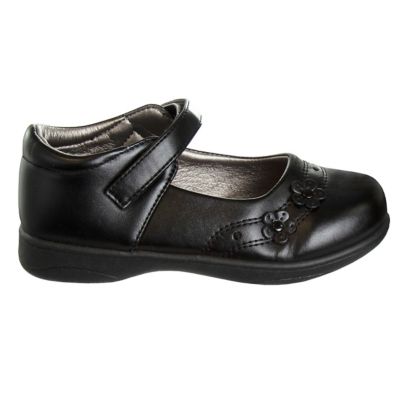 Image showing  Toddler-Little Kids Hook & Loop School Shoes with Flower Decorations