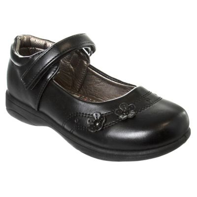 French Toast Toddler-Little Kids Hook & Loop School Shoes with Flower Decorations